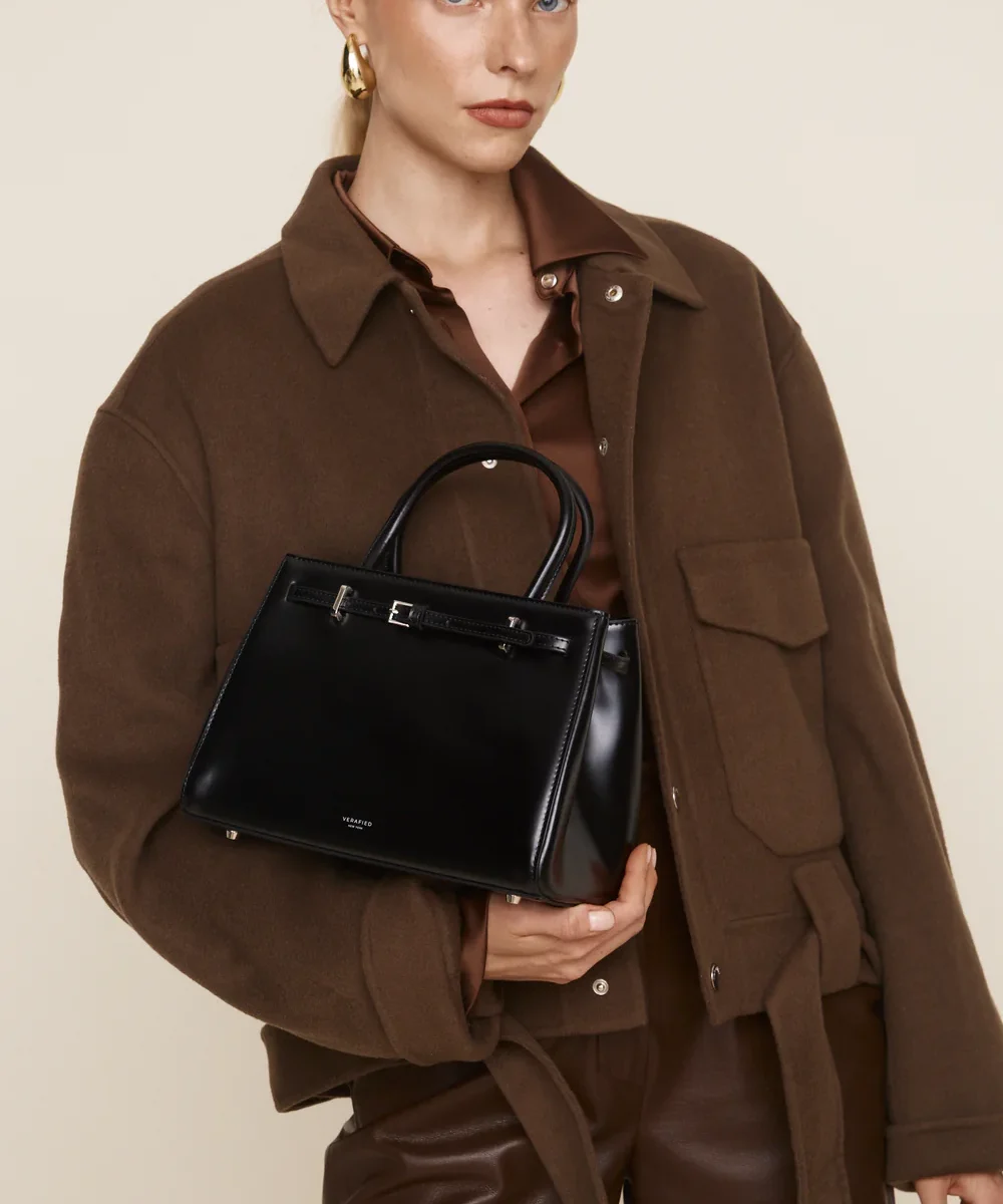 Alternative view of VERAFIED Suede Book Tote Bag 25 - Süet ve Nappa Deri