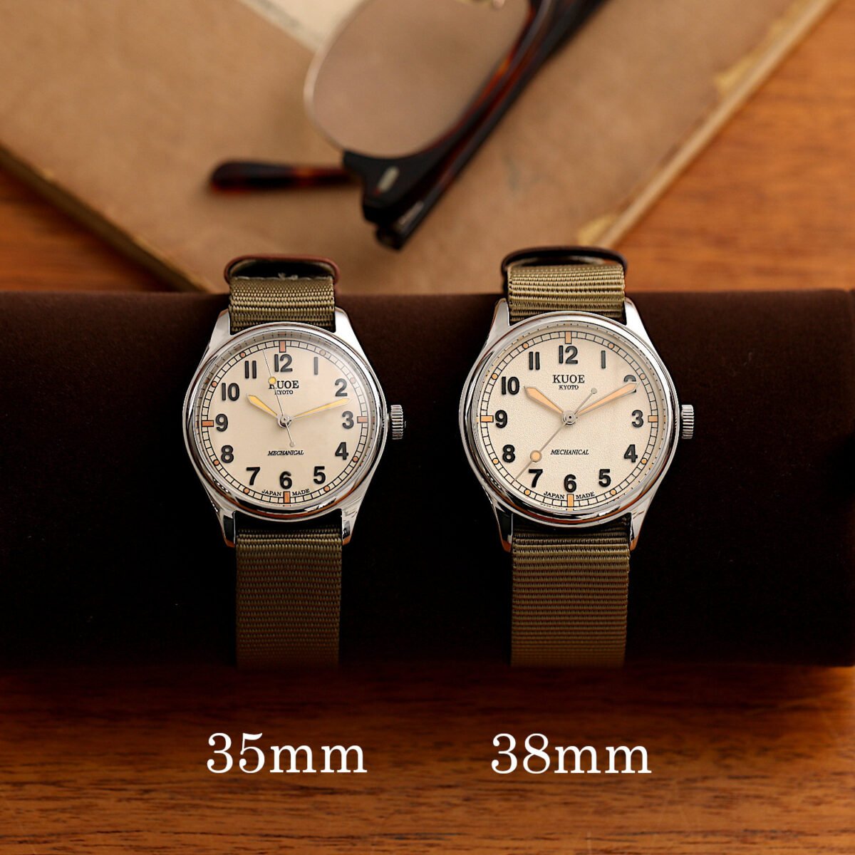 KUOE Old Smith 90-002 Large 38mm automatic no-date watch and 35mm