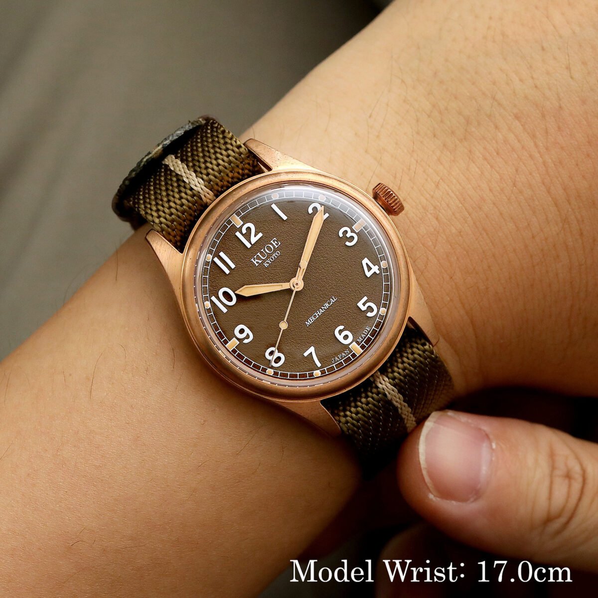 OLD SMITH 90-002 38mm Bronze Case Brown Dial on Wrist