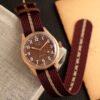 OLD SMITH 90-002 38mm Bronze Case Brown Dial Red Beige Close Straight