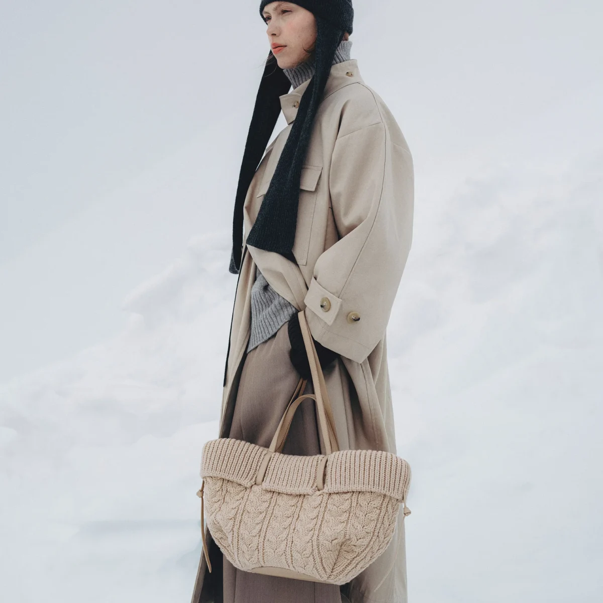 Alternative view of Polène Cyme Mini Edition Merino Ecru