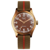 OLD SMITH 90-002 38mm Bronze Case Brown Dial mechanical watch Khaki Red