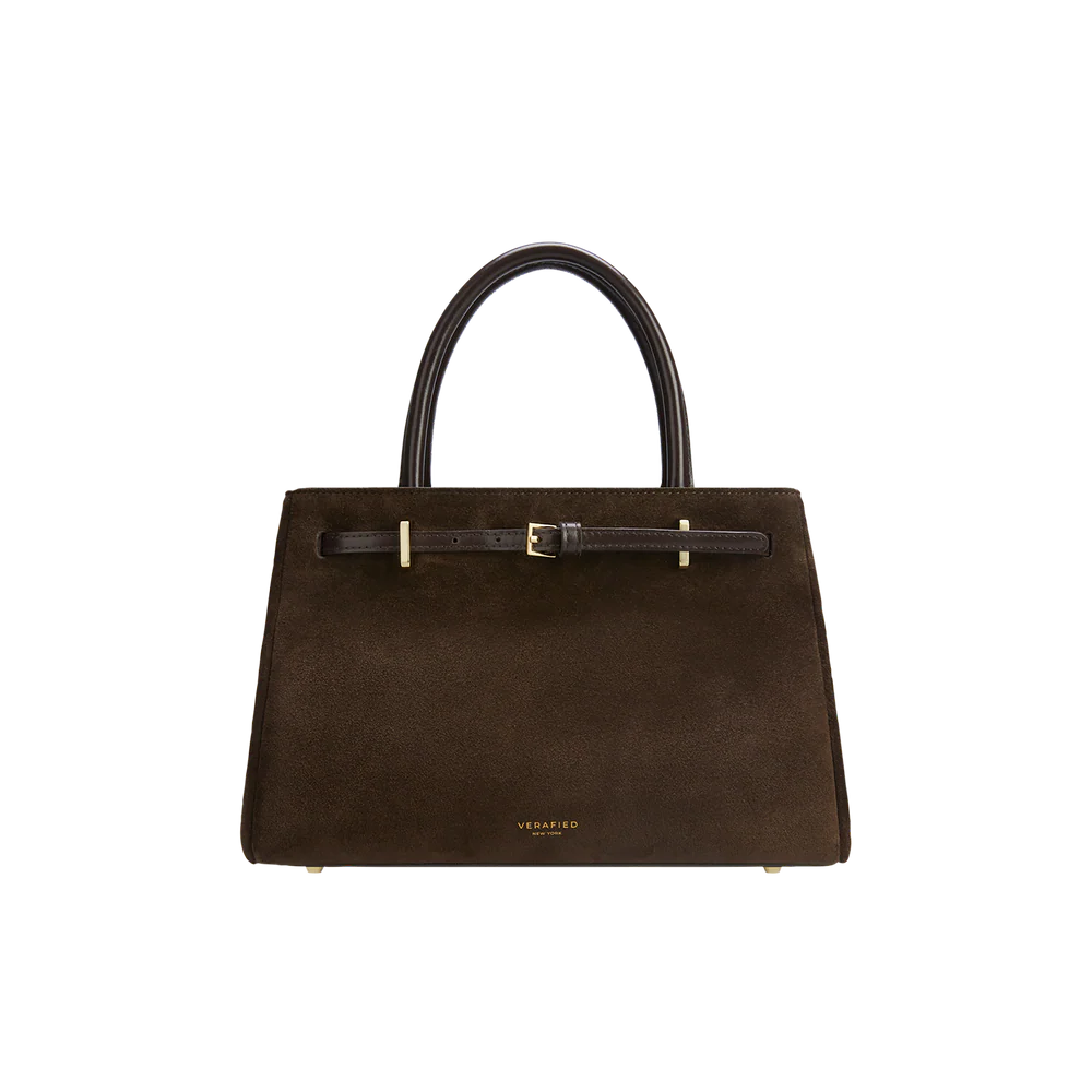 VERAFIED Suede Book Tote Bag 25 - Süet ve Nappa Deri