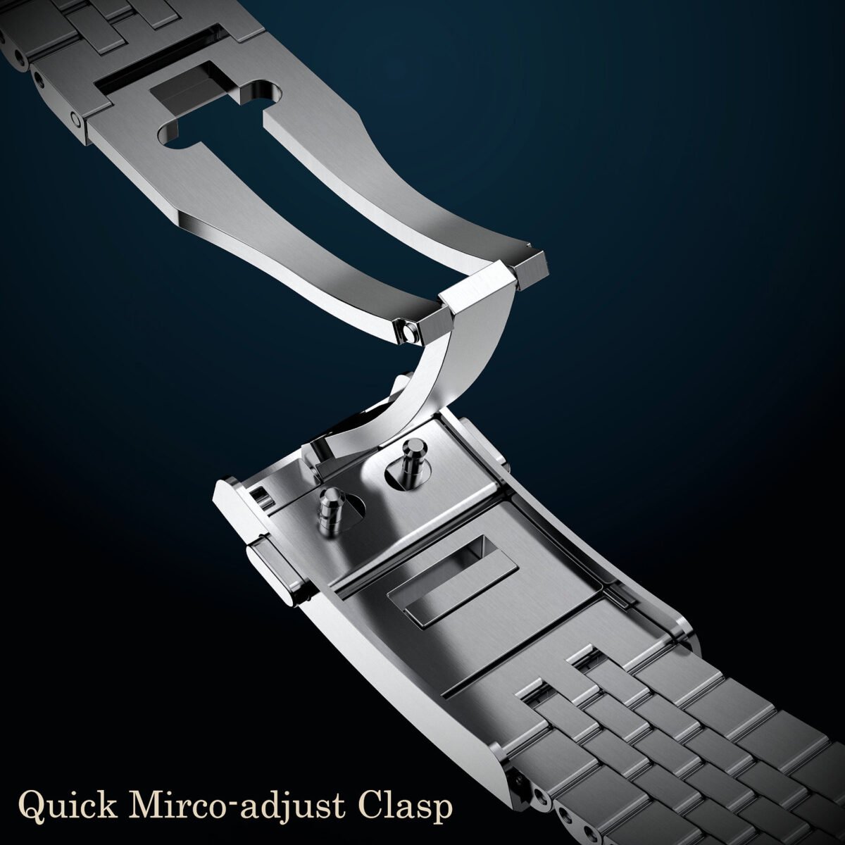 KUOE Royal Smith 90-010 Automatic Panda Grainy Finish Dial watch Clasp