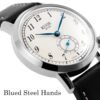 KUOE Old Smith 90-007 automatic watch blued steel hands dial details