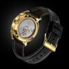 KUOE ROYAL SMITH 90-008 Automatic – Gold Case & Gold Indices black leather strap caseback