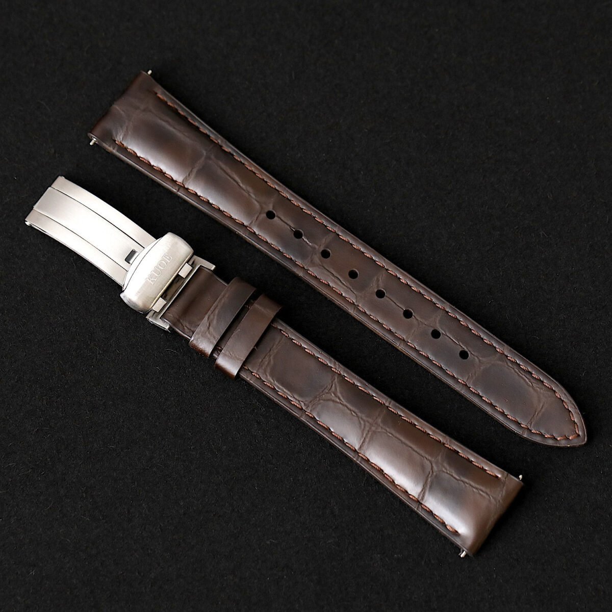 KUOE Royal Smith 90-010 automatic grainy dial Miyota 9122 leather strap