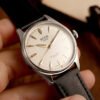 KUOE Royal Smith 90-006 Silver Case Ivory Dial Automatic Watch black strap shot