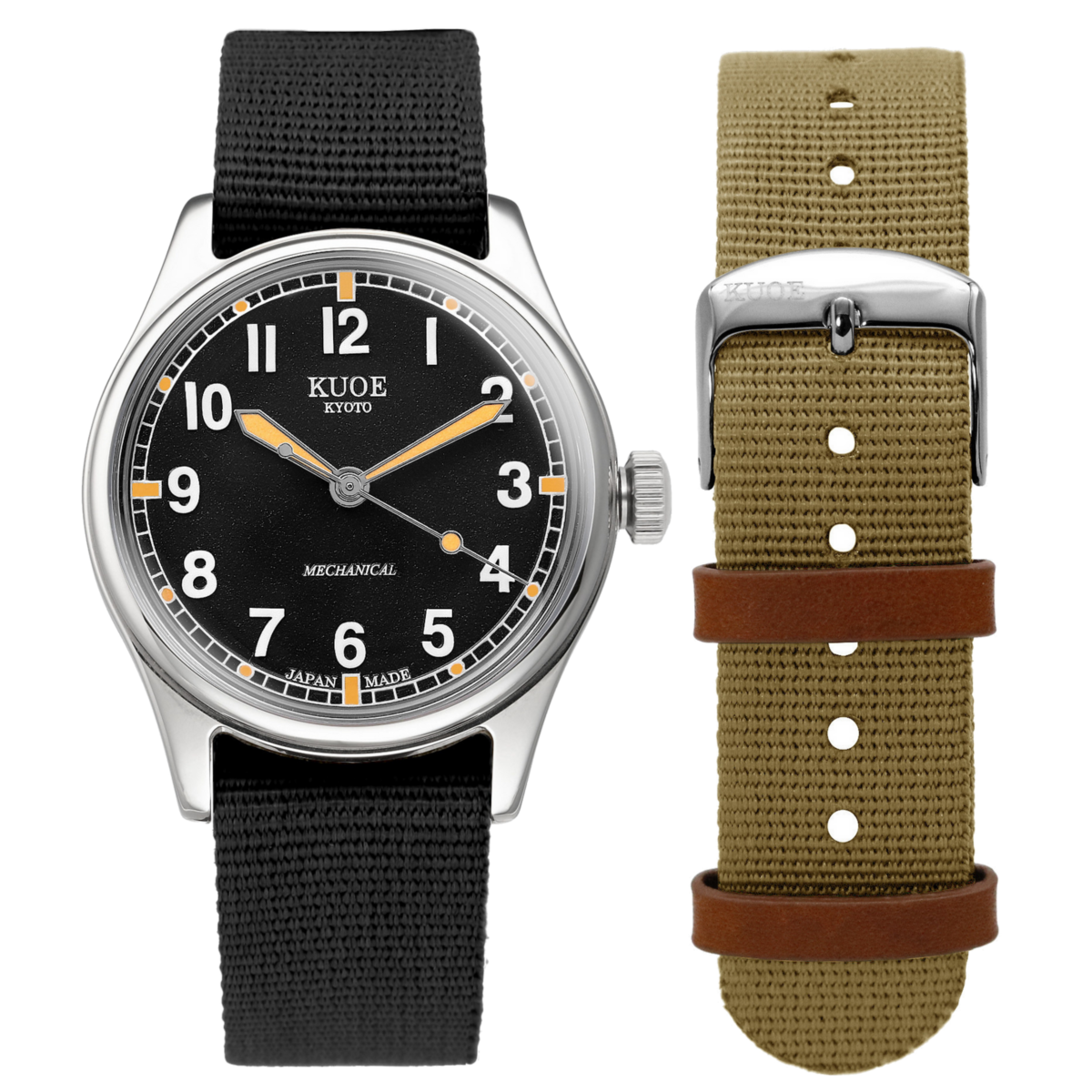 KUOE Old Smith 90-002 Large 38mm automatic no-date watch black dial