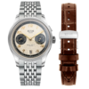 KUOE Royal Smith 90-010 Automatic Panda Grainy Finish Dial watch BOR bracelet