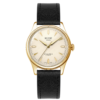 ROYAL SMITH 90-006 Gold Case Ivory Waffle Dial automatic watch black strap
