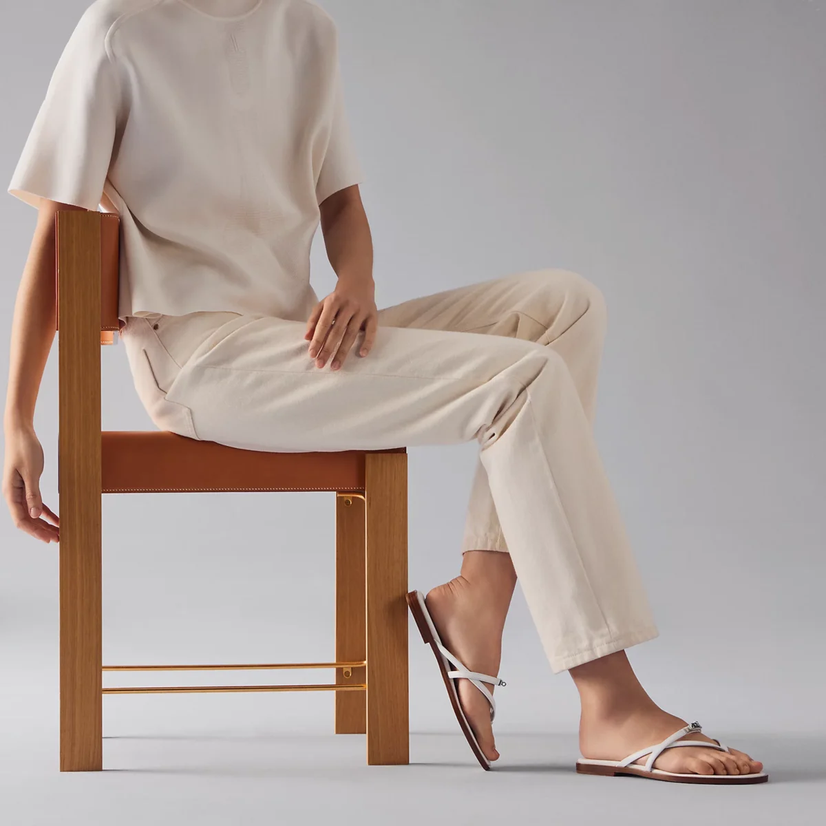 Alternative view of Hermès Miss Sandal – Blanc Calfskin Lüks Kadın Sandalet