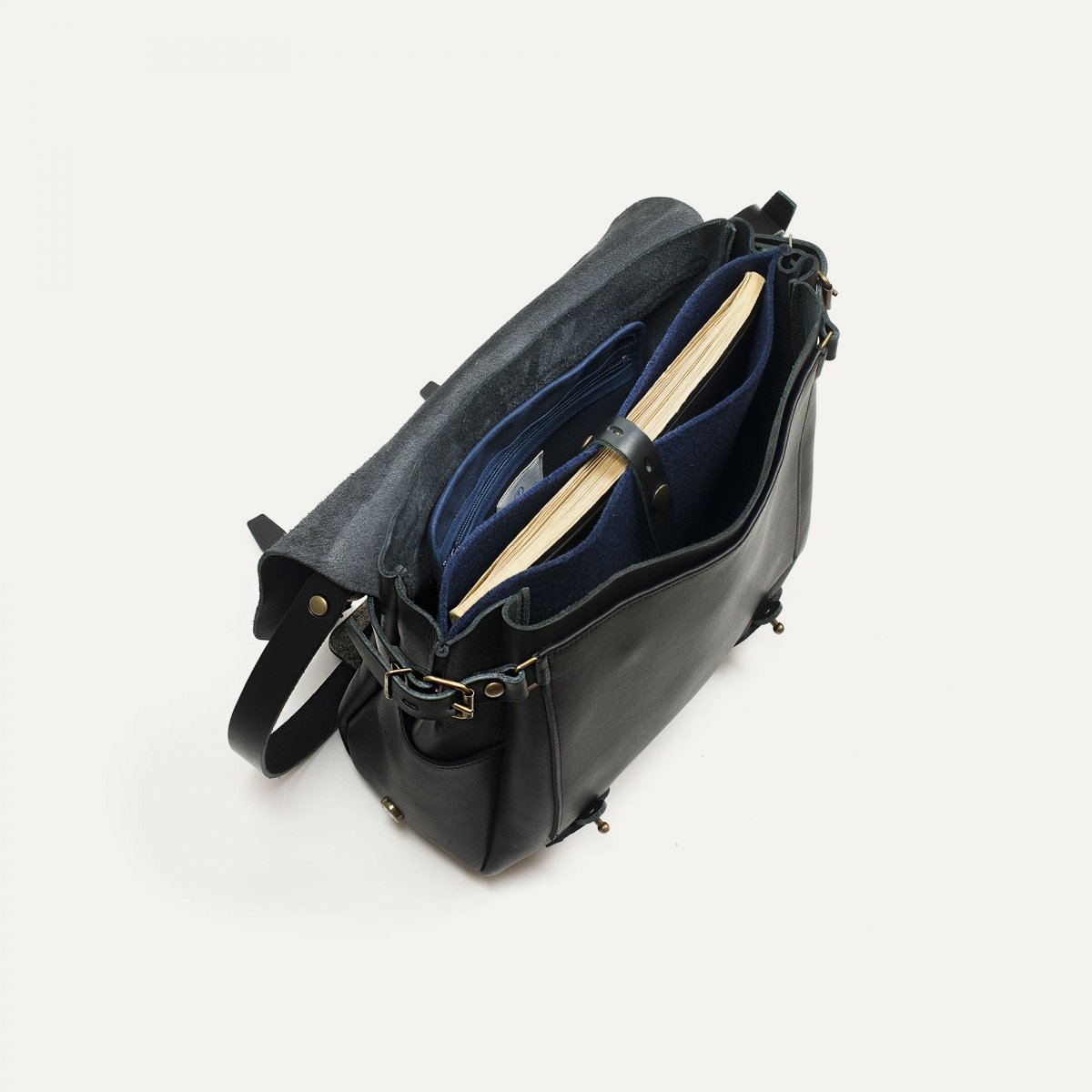Alternative view of Bleu de Chauffe - Éclair M Postman bag (Black)