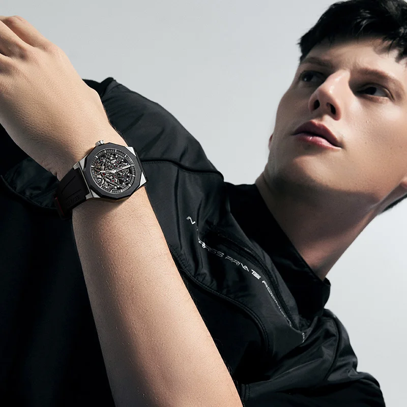 Alternative view of Agelocer Schwarzwald Automatic Mechanical Ceramic Bezel