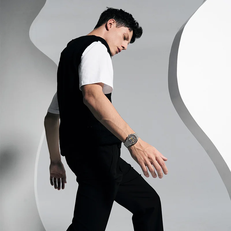 Alternative view of Agelocer Schwarzwald Engraved Double-Sided Skeleton