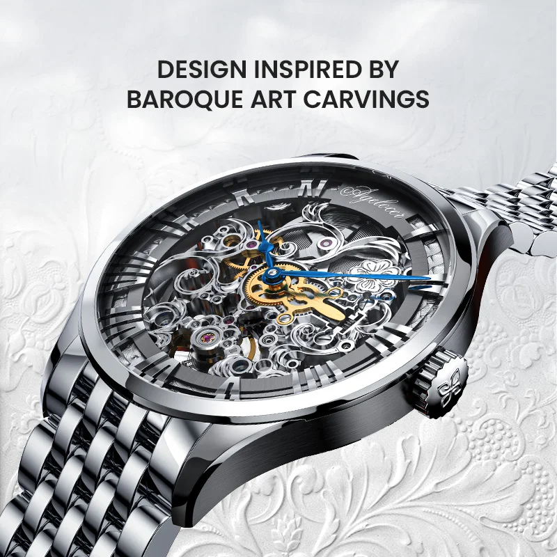 Alternative view of Agelocer Schwarzwald Engraved Double-Sided Skeleton Mechanical