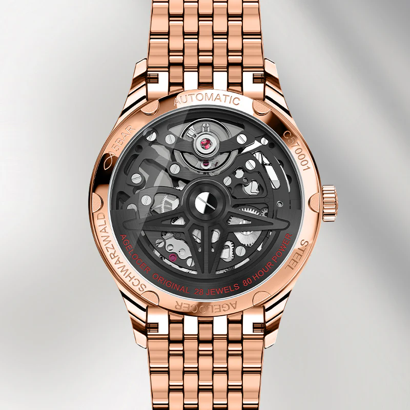 Alternative view of Agelocer Schwarzwald Women's Skeleton Automatic Mechanical - Silver
