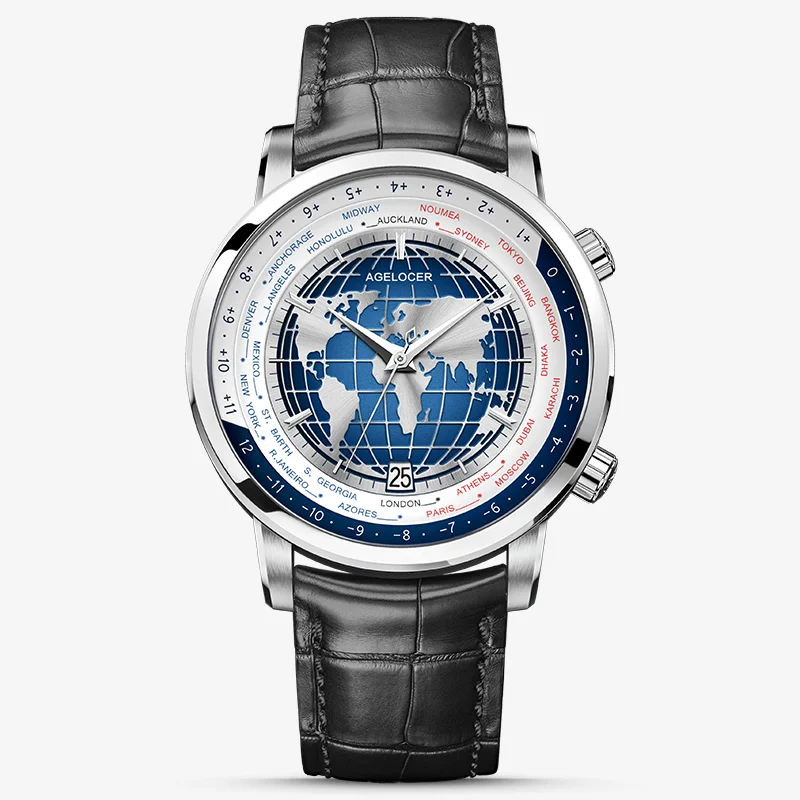 Agelocer Universal Time Men's Automatic Mechanical Erkek Kol Saati