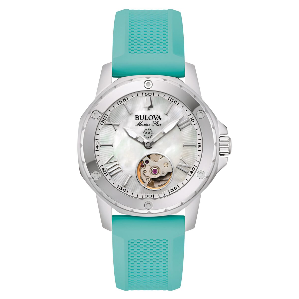 bulova-marine-star-96l325-ladies-automatic-35mm-open-heart-turquoise-strap-watch