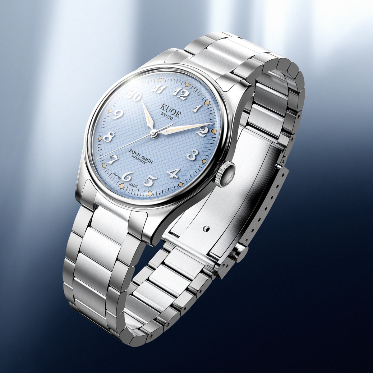 Alternative view of KUOE Royal Smith 90-006 RS90006BG-SV-BL-BS2 Breguet Numerals Silver Case Blue Dial Otomatik Erkek Kol Saati