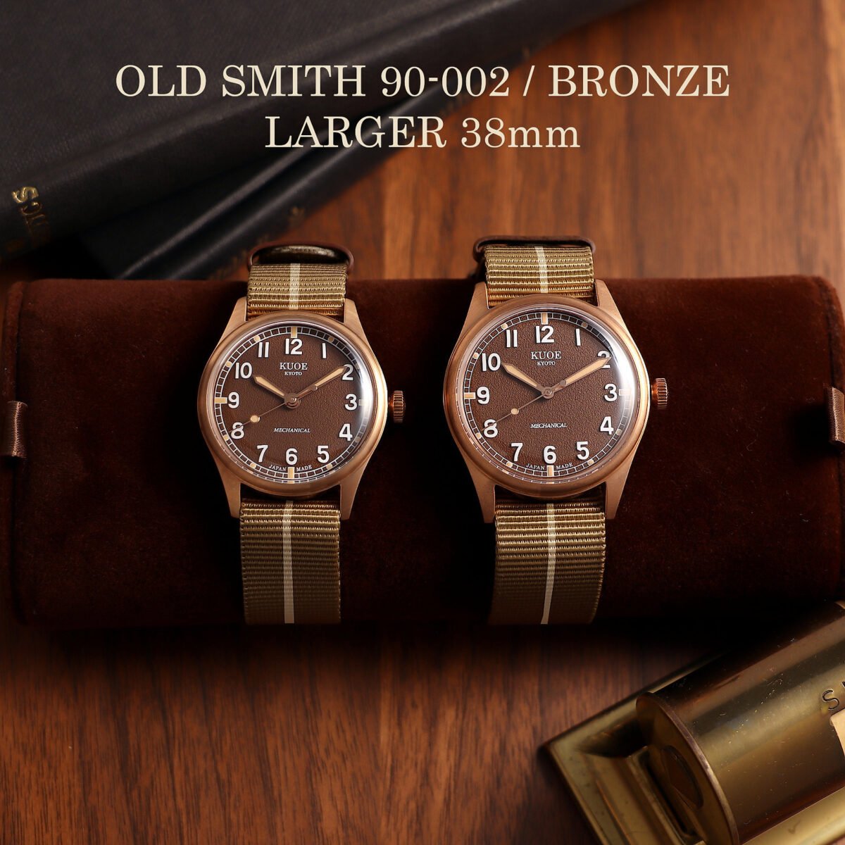 Alternative view of KUOE Old Smith 90-002 38mm Version Bronze Case Black Dial