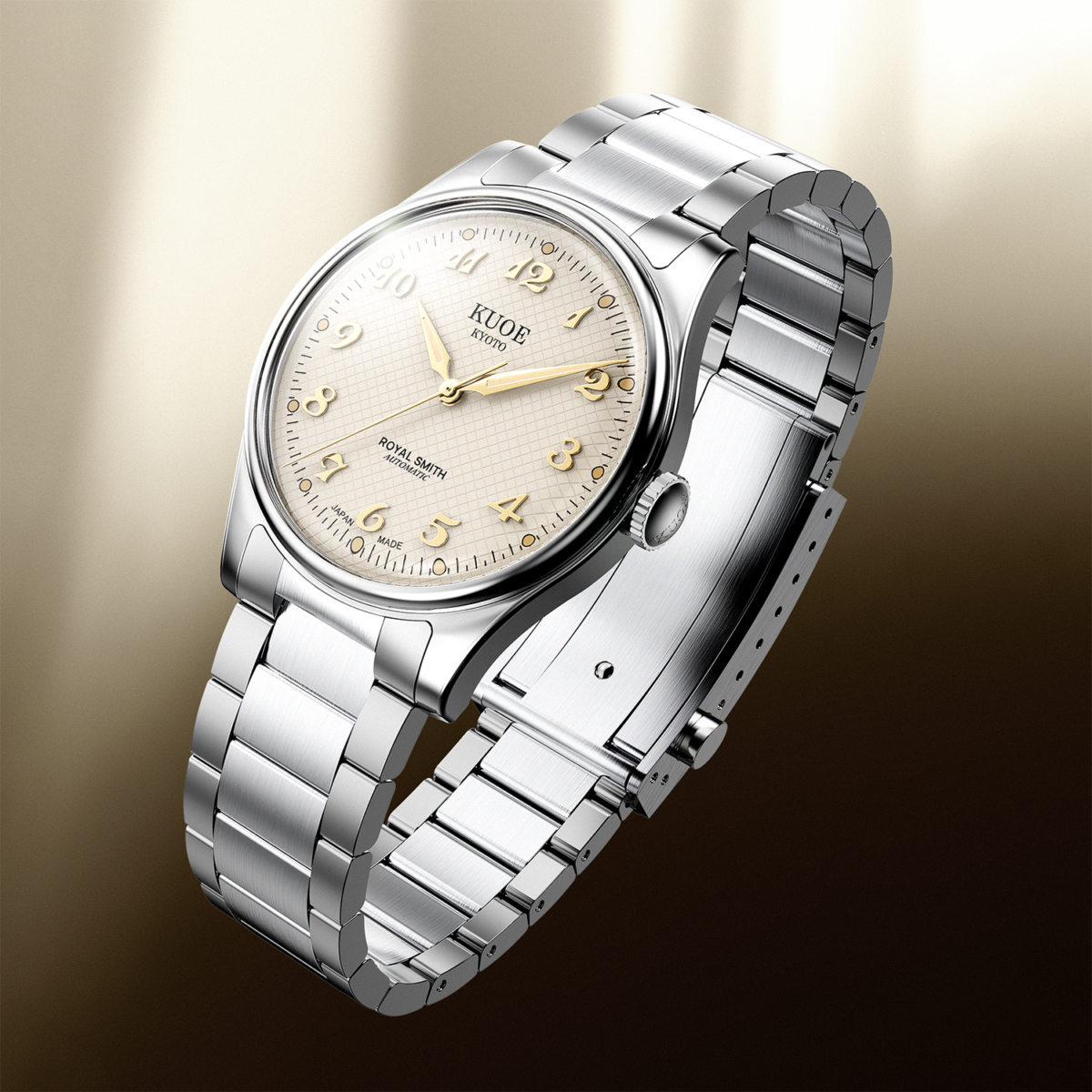 Alternative view of KUOE Royal Smith 90-006 RS90006BG-SV-IV-BS2 Breguet Numerals Silver Case Ivory Dial Otomatik Erkek Kol Saati
