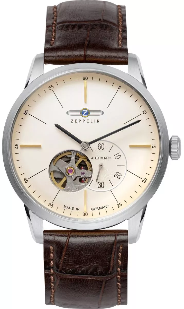 zeppelin-flatline-7364-5-automatic-open-heart-beige-dial-leather-watch